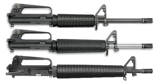 Carbine (top) vs. Mid-length(middle) and Rifle(bottom) gas system